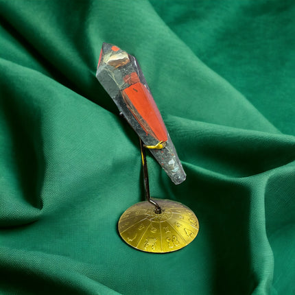 African Bloodstone Crystal Scepter with Zodiac Stand - Raven's Cauldron