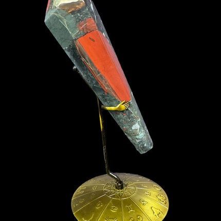 African Bloodstone Crystal Scepter with Zodiac Stand - Raven's Cauldron