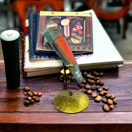 African Bloodstone Crystal Scepter with Zodiac Stand - Raven's Cauldron