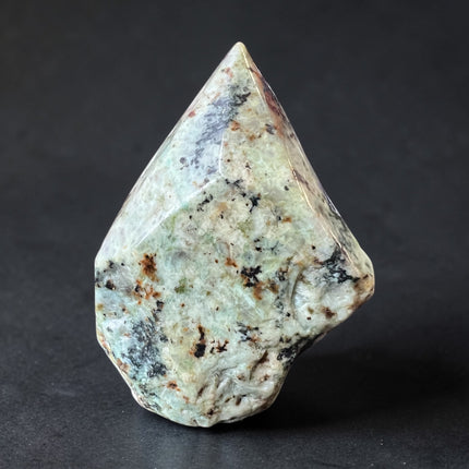 African Turquoise semi-polished crystal point for intuition, transformation, and third eye chakra energy from Raven's Cauldron, 6 N Sandusky St, Delaware, OH 43015