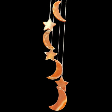 Agate Wind Chimes - Moon and Stars - Raven's Cauldron