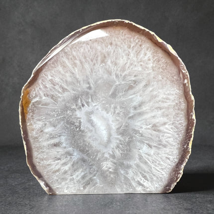 Natural Agate end with cut base standing crystal 395g grounding stone Raven’s Cauldron Delaware Ohio