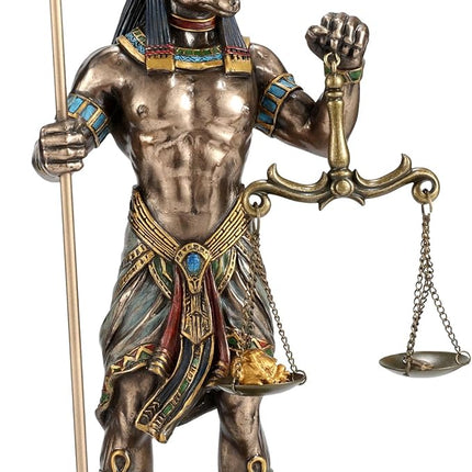 Anubis, Egyptian God, Holding Ankh Staff and Scale Statue by Veronese Design - Raven's Cauldron