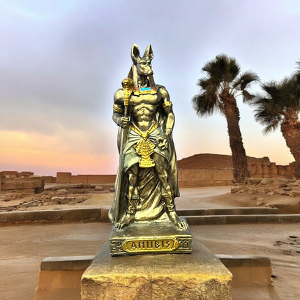 Anubis, Egyptian God, Standing with Ankh, Miniature Statue by Veronese Design - Raven's Cauldron