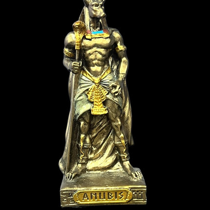 Anubis, Egyptian God, Standing with Ankh, Miniature Statue by Veronese Design - Raven's Cauldron