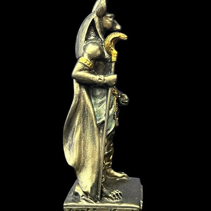 Anubis, Egyptian God, Standing with Ankh, Miniature Statue by Veronese Design - Raven's Cauldron