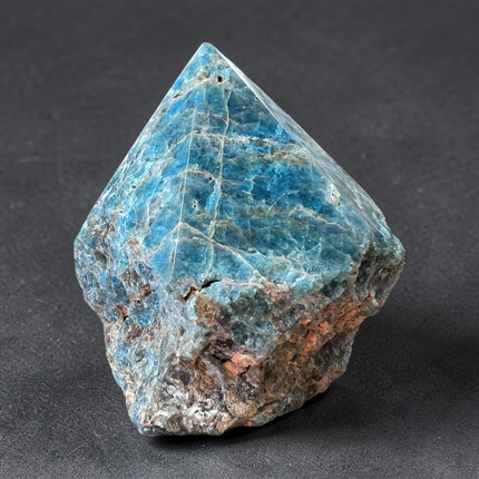 Apatite semi-polished crystal point for clarity, inspiration, and third eye chakra energy from Raven's Cauldron, 6 N Sandusky St, Delaware, OH 43015