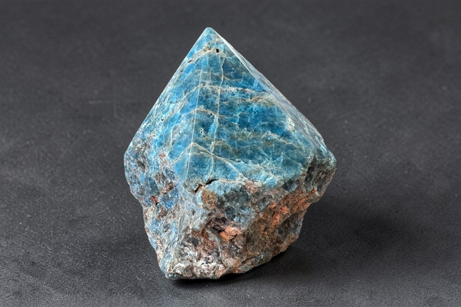 Apatite semi-polished crystal point for clarity, inspiration, and third eye chakra energy from Raven's Cauldron, 6 N Sandusky St, Delaware, OH 43015