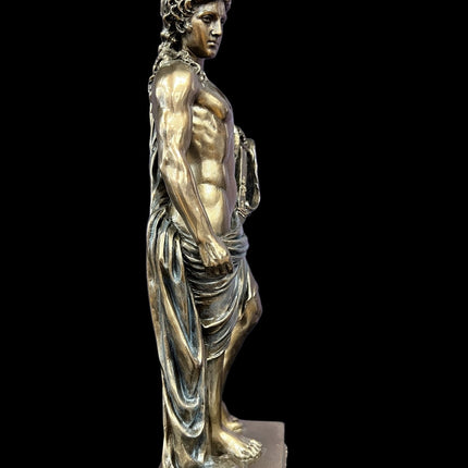 Apollo, Greek God of Poetry, Music, and Light, Holding Lyre Statue by Veronese Design - Raven's Cauldron