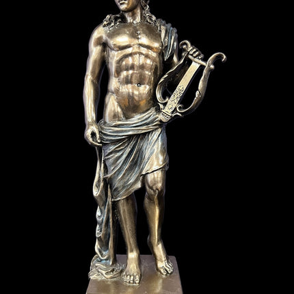 Apollo, Greek God of Poetry, Music, and Light, Holding Lyre Statue by Veronese Design - Raven's Cauldron