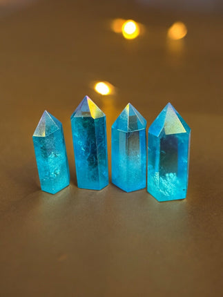 Aqua Aura Quartz Point, Angel Aura Crystal, Healing Crystal Point, Crystal Shop Find, Blue Gemstone - Raven's Cauldron