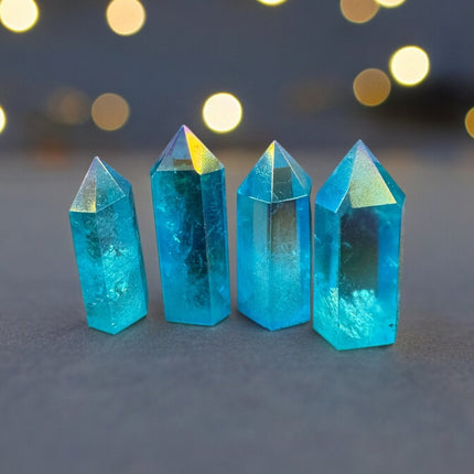 Aqua Aura Quartz Point, Angel Aura Crystal, Healing Crystal Point, Crystal Shop Find, Blue Gemstone - Raven's Cauldron