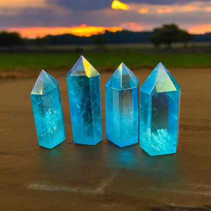 Aqua Aura Quartz Point, Angel Aura Crystal, Healing Crystal Point, Crystal Shop Find, Blue Gemstone - Raven's Cauldron