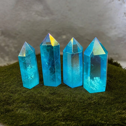 Aqua Aura Quartz Point, Angel Aura Crystal, Healing Crystal Point, Crystal Shop Find, Blue Gemstone - Raven's Cauldron