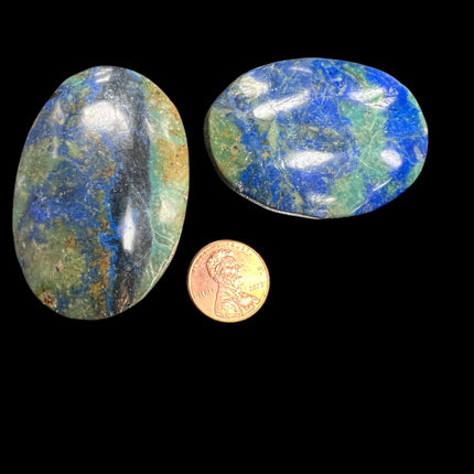 Chrysocolla Azurite Palm Stones from Raven's Cauldron, 6 N Sandusky St, Delaware, OH 43015
