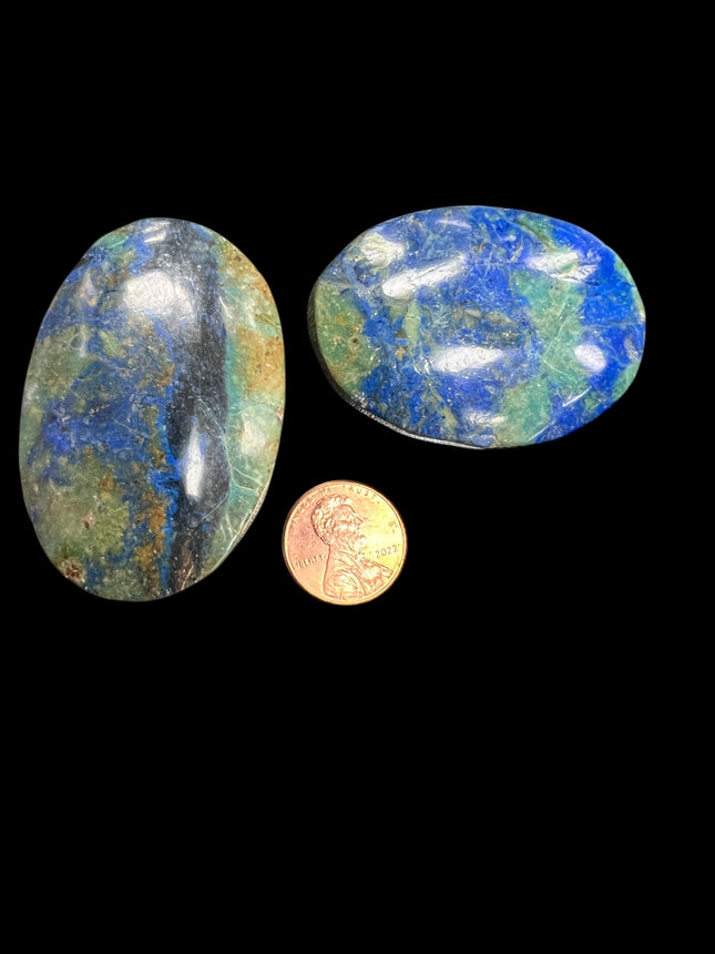 Chrysocolla Azurite Palm Stones from Raven's Cauldron, 6 N Sandusky St, Delaware, OH 43015