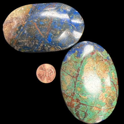 Chrysocolla Azurite Palm Stones from Raven's Cauldron, 6 N Sandusky St, Delaware, OH 43015