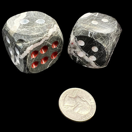 Black Zebra Jasper Dice - 6 Sided - Raven's Cauldron