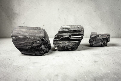 Black Tourmaline Rough Protection Stones – Natural Grounding Crystal (95g–400g+)