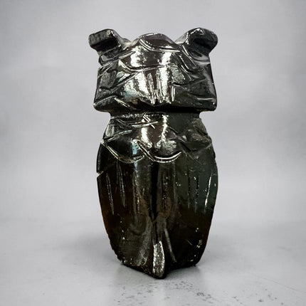 Black Calcite owl carving polished crystal figure for grounding protection and spiritual insight Raven’s Cauldron, 6 N Sandusky St, Delaware, OH 43015