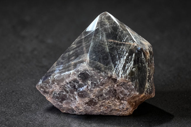 Black Moonstone semi-polished crystal point for intuition, protection, and spiritual awareness from Raven's Cauldron, 6 N Sandusky St, Delaware, OH 43015