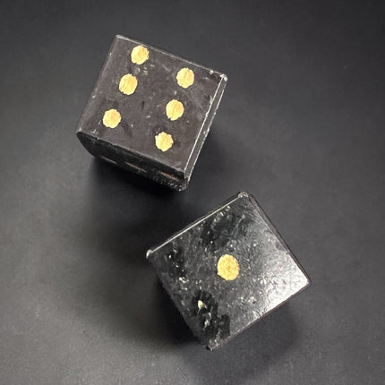 Black Tourmaline 6-sided gemstone die 0.75 inch polished crystal dice for protection grounding Raven’s Cauldron, Delaware, OH