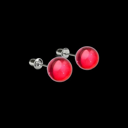 Blood Moon | .925 Sterling Silver | Galaxy Glass Stud Earrings - Raven's Cauldron