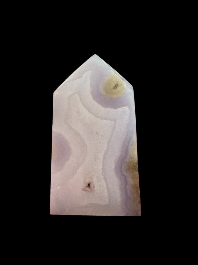 Blue Lace Agate Tower, Blue Lace Agate Druzy Crystal, Blue Agate Crystal Tower, Crystal Shop, Work From Home Decor, Crystal Lover Gift - Raven's Cauldron