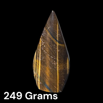 AAA Blue Tiger’s Eye Falcon’s Eye Tear Drop Ornament with golden flash Raven's Cauldron 6 N Sandusky St. Delaware, OH 43015