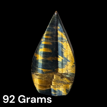 AAA Blue Tiger’s Eye Falcon’s Eye Tear Drop Ornament with golden flash Raven's Cauldron 6 N Sandusky St. Delaware, OH 43015