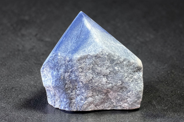 Blue Aventurine semi-polished crystal point for calm focus, inner strength, and meditation energy from Raven's Cauldron, 6 N Sandusky St, Delaware, OH 43015