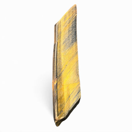 Hawk’s Eye gemstone slab with blue-gold shimmer