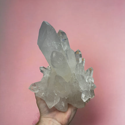 Brazilian Quartz Cluster - 8.7 Pounds with Lemurian Points - Raven's Cauldron