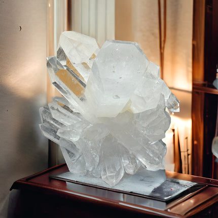 Brazilian Quartz Cluster - 8.7 Pounds with Lemurian Points - Raven's Cauldron