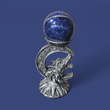 Brazilian Sodalite sphere 208g polished for intuition and psychic awareness - Raven's Cauldron 6 N Sandusky St. Delaware, OH 43015