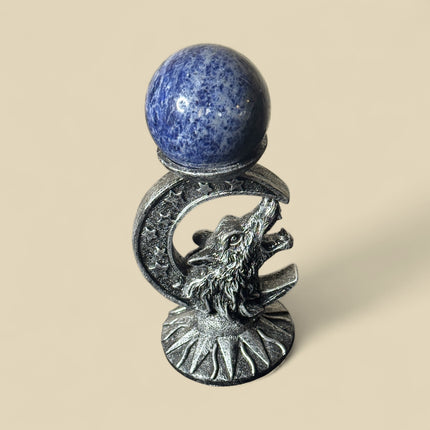 Brazilian Sodalite sphere 239g polished for intuition and clarity - Raven's Cauldron 6 N Sandusky St. Delaware, OH 43015