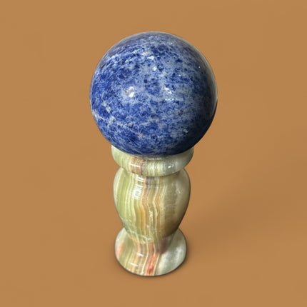 Brazilian Sodalite sphere 239g polished for intuition and clarity - Raven's Cauldron 6 N Sandusky St. Delaware, OH 43015