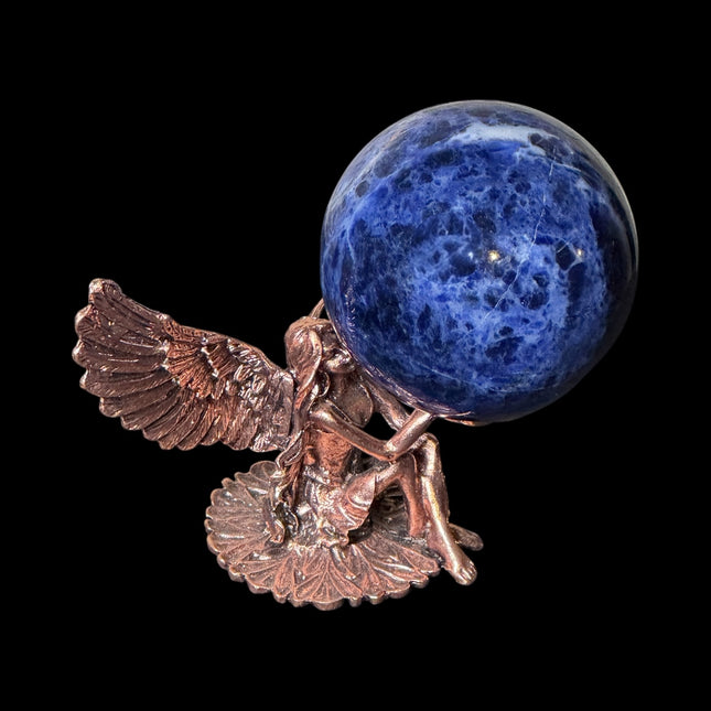 Brazilian Sodalite sphere 318g polished crystal for meditation and intuition - Raven's Cauldron 6 N Sandusky St. Delaware, OH 43015