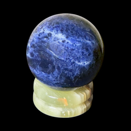 Brazilian Sodalite sphere 318g polished crystal for meditation and intuition - Raven's Cauldron 6 N Sandusky St. Delaware, OH 43015