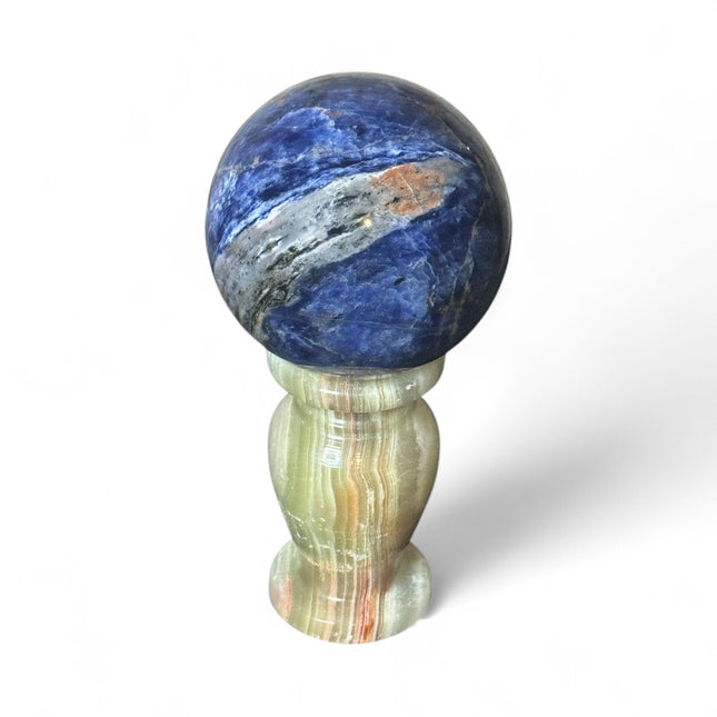 Brazilian Sodalite sphere 334g polished for meditation and psychic insight - Raven's Cauldron 6 N Sandusky St. Delaware, OH 43015