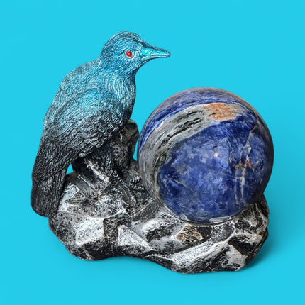 Brazilian Sodalite sphere 334g polished for meditation and psychic insight - Raven's Cauldron 6 N Sandusky St. Delaware, OH 43015