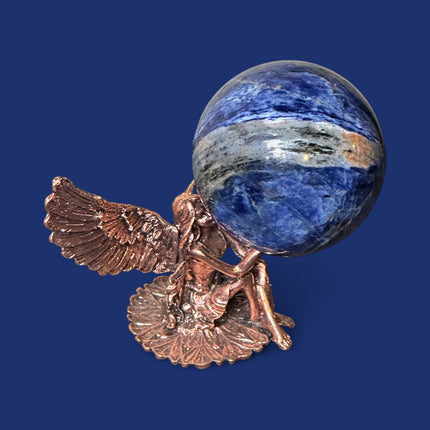 Brazilian Sodalite sphere 334g polished for meditation and psychic insight - Raven's Cauldron 6 N Sandusky St. Delaware, OH 43015