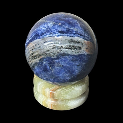 Brazilian Sodalite sphere 334g polished for meditation and psychic insight - Raven's Cauldron 6 N Sandusky St. Delaware, OH 43015