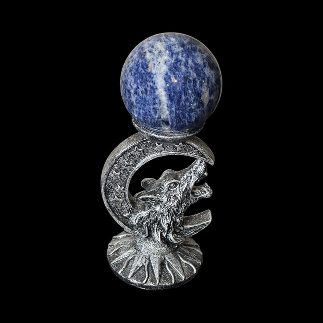 Brazilian Sodalite sphere 440g polished crystal for meditation and intuition - Raven's Cauldron 6 N Sandusky St. Delaware, OH 43015