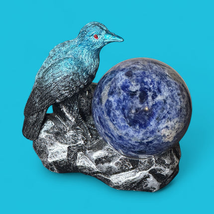 Brazilian Sodalite sphere 440g polished crystal for meditation and intuition - Raven's Cauldron 6 N Sandusky St. Delaware, OH 43015