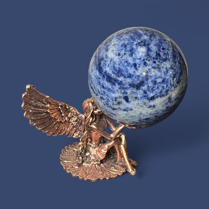 Brazilian Sodalite sphere 440g polished crystal for meditation and intuition - Raven's Cauldron 6 N Sandusky St. Delaware, OH 43015