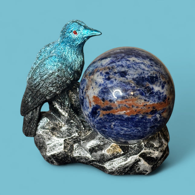 Brazilian Sodalite sphere 477g polished for intuition and meditation - Raven's Cauldron 6 N Sandusky St. Delaware, OH 43015