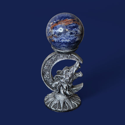 Brazilian Sodalite sphere 477g polished for intuition and meditation - Raven's Cauldron 6 N Sandusky St. Delaware, OH 43015