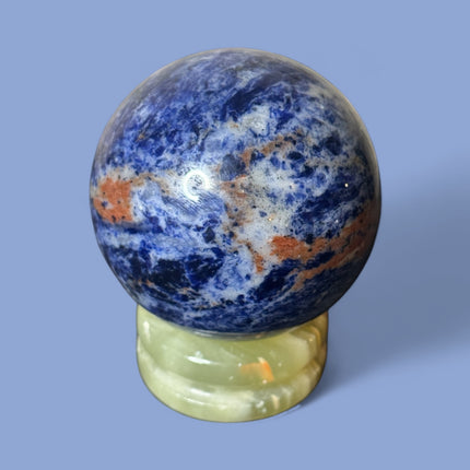 Brazilian Sodalite sphere 477g polished for intuition and meditation - Raven's Cauldron 6 N Sandusky St. Delaware, OH 43015