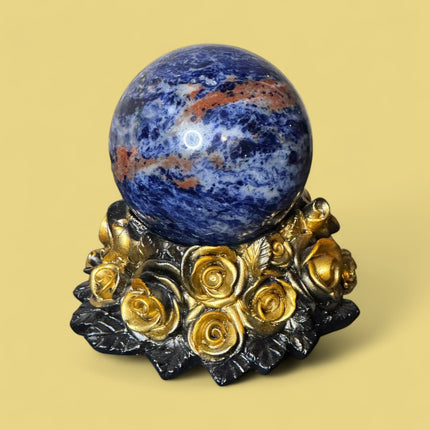 Brazilian Sodalite sphere 477g polished for intuition and meditation - Raven's Cauldron 6 N Sandusky St. Delaware, OH 43015